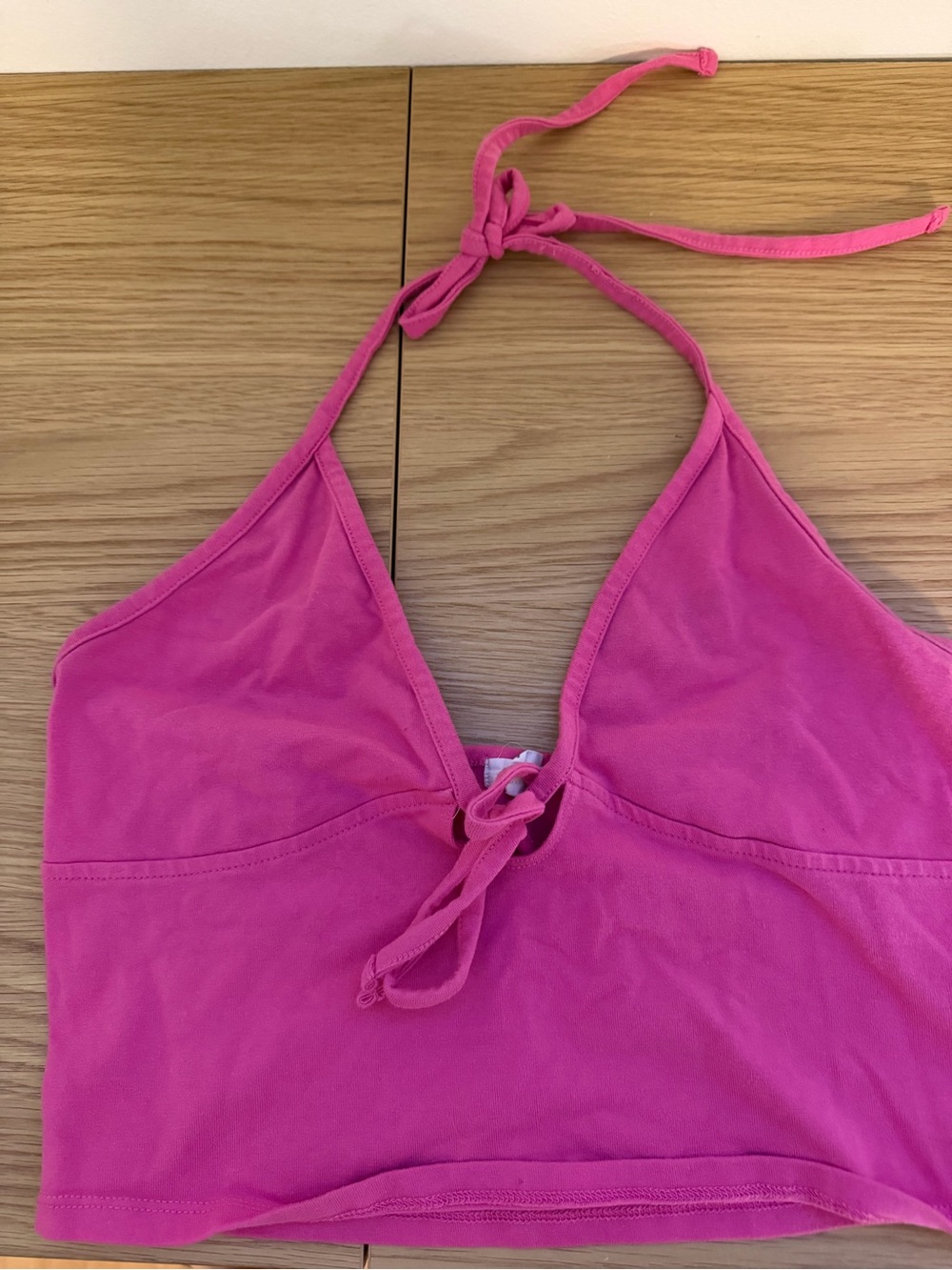 Garage Bright Pink Halter Crop Top